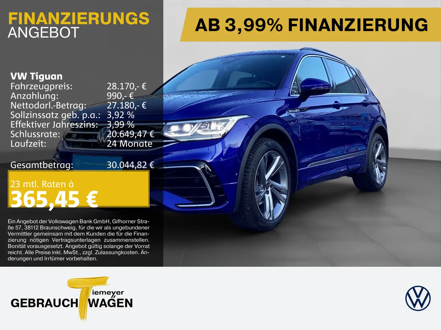 Volkswagen Tiguan 1.5 TSI DSG R-LINE LM19 MATRIX KAMERA Blau - 1