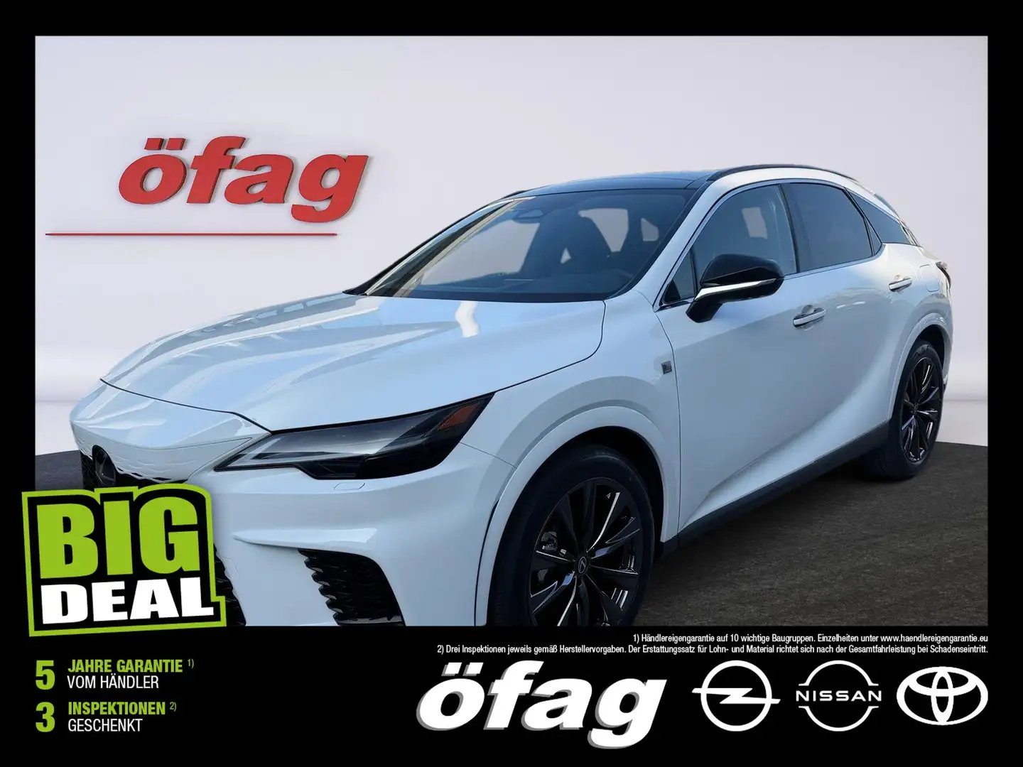 Lexus RX 450h + E-four F-Sport Design ACC+Navi+SHZ+Kam. Weiß - 1