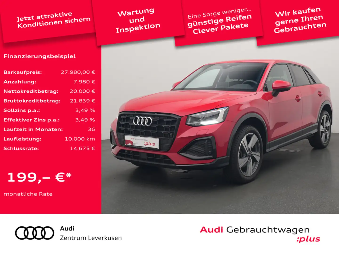 Audi Q2 advanced S-TRON AHK SHZ LED CARPLAY PORT N Rot - 1