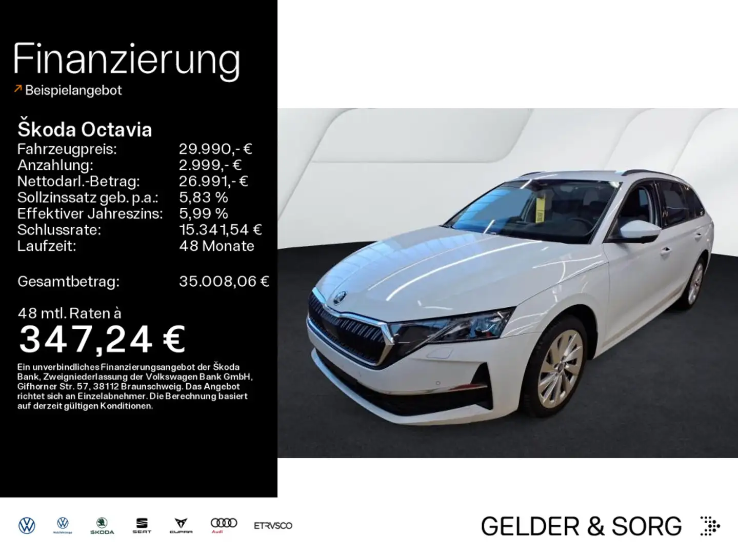 Skoda Octavia Combi Selection 2.0 TDI 360°*AHK*HuD* Weiß - 1