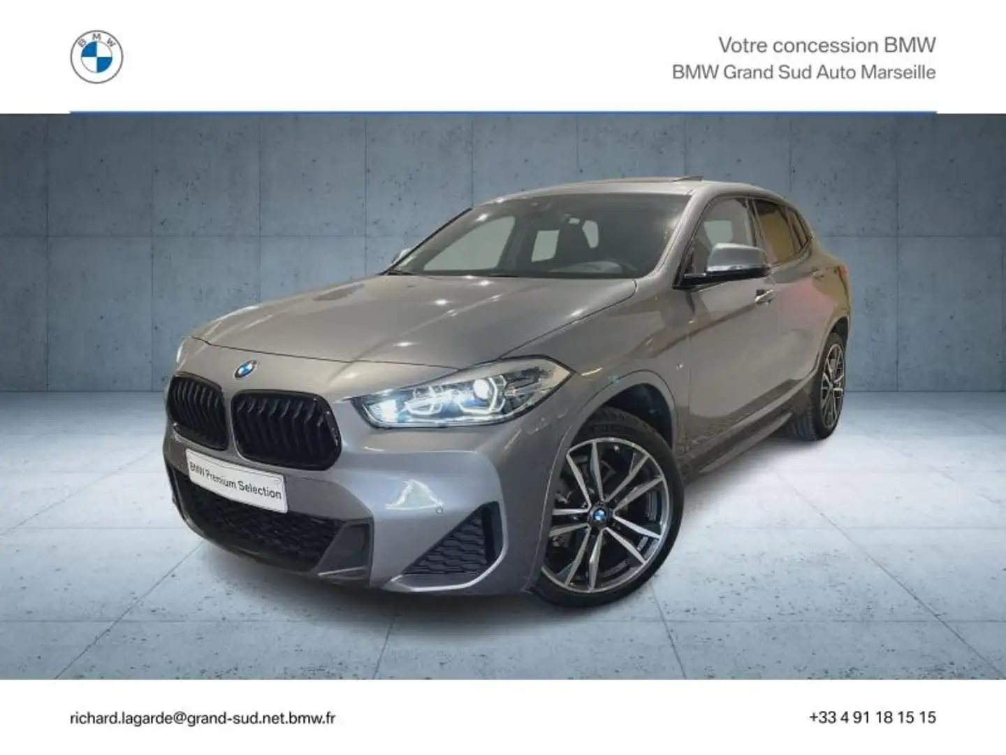 BMW X2 sDrive18dA 150ch M Sport Euro6d-T Gris - 1