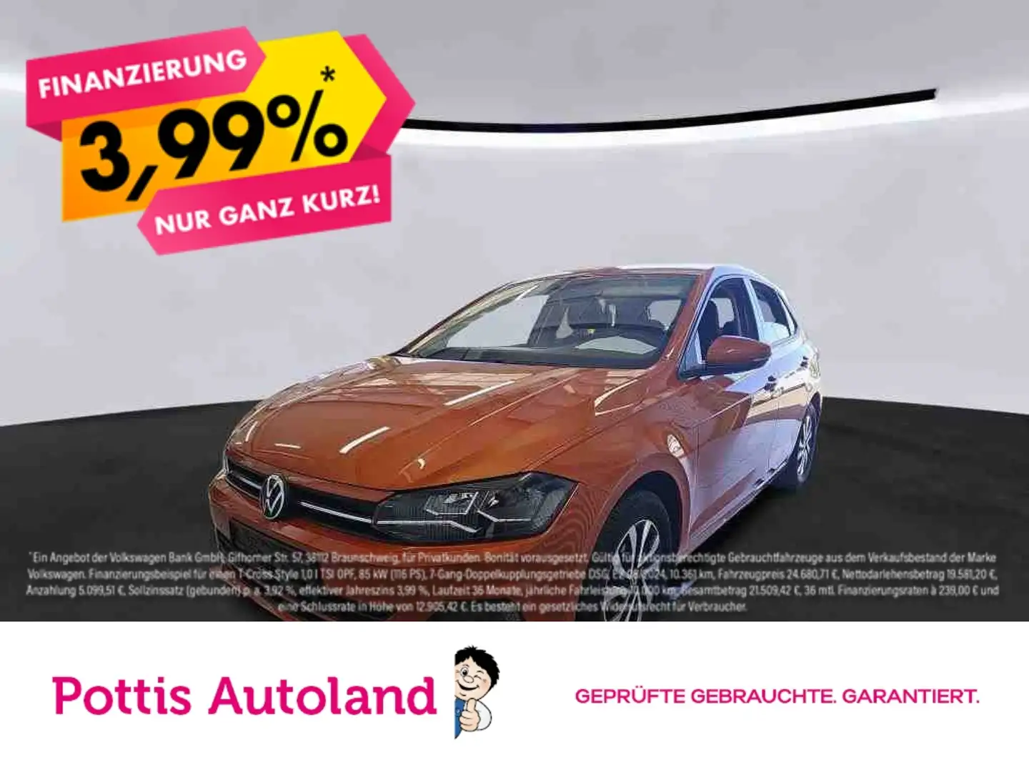 Volkswagen Polo 1.0 MPI ACTIVE NAVI KLIMA PDC SHZG Orange - 1