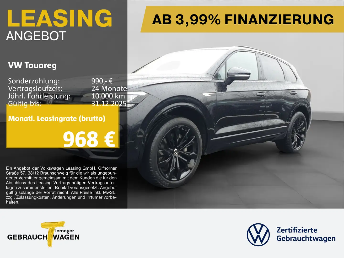 Volkswagen Touareg 3.0 TSI R-LINE BLACK LM21 PANO ST.HEIZ L Schwarz - 1