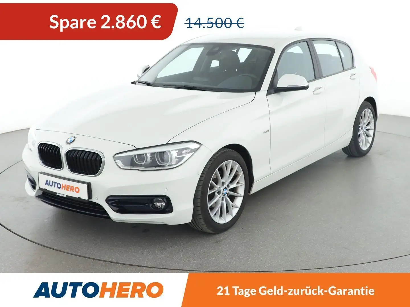 BMW 118 118i Sport Line *NAVI*LED*CAM*SHZ*TEMPO*ALU* Wit - 1