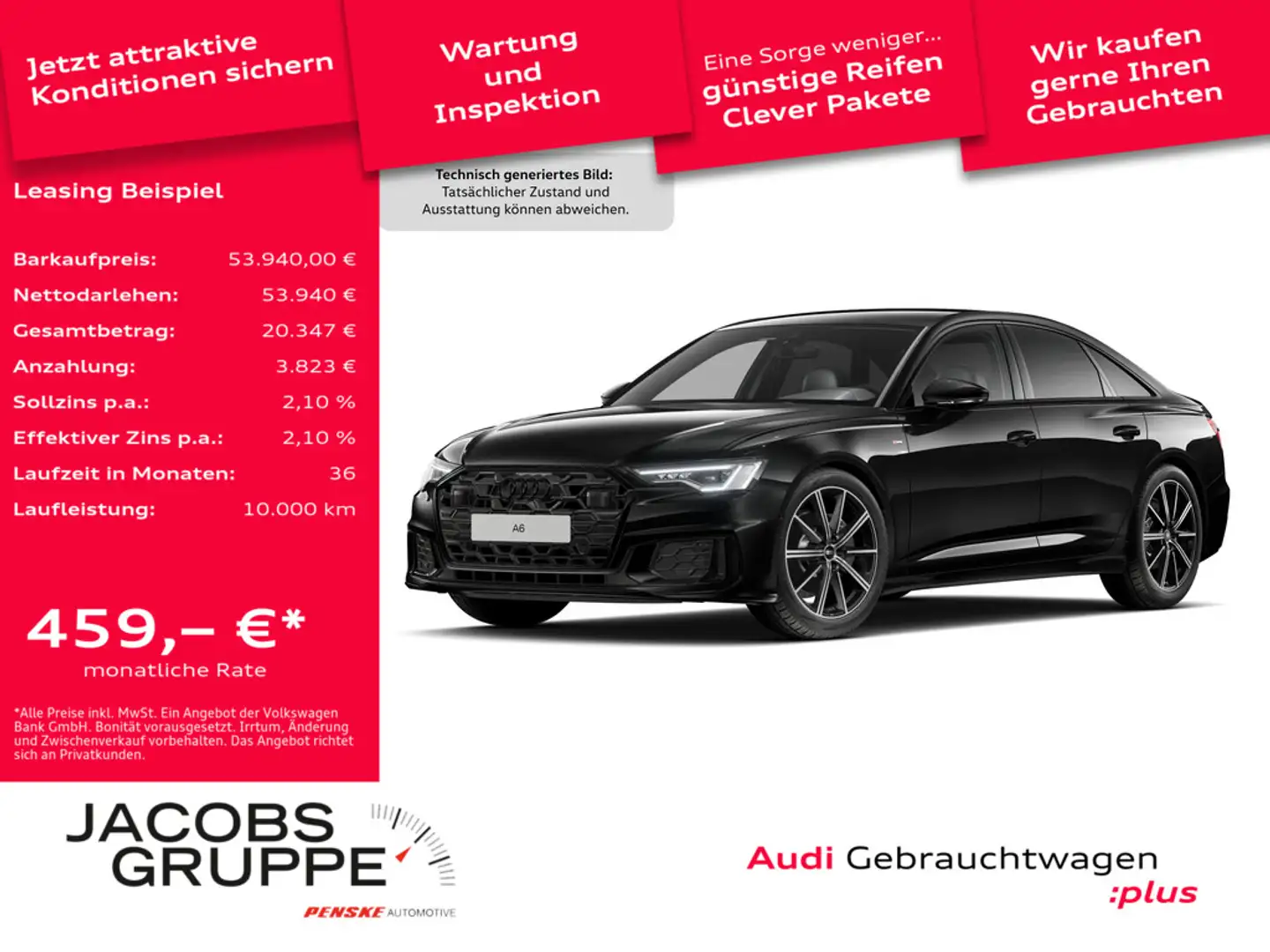 Audi A6 Limo 45 TFSI S line Matrix*R-Kamera*AHK * Schwarz - 1