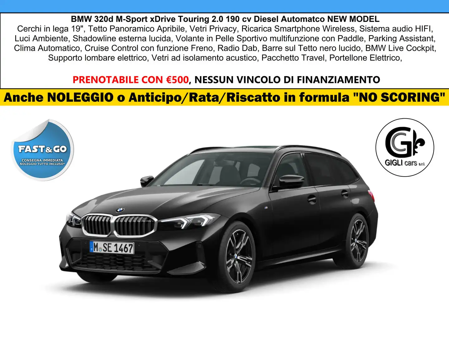 BMW 320 XDrive M-Sport Tetto Navi C.Lega19" PDC MSport M Чёрный - 1