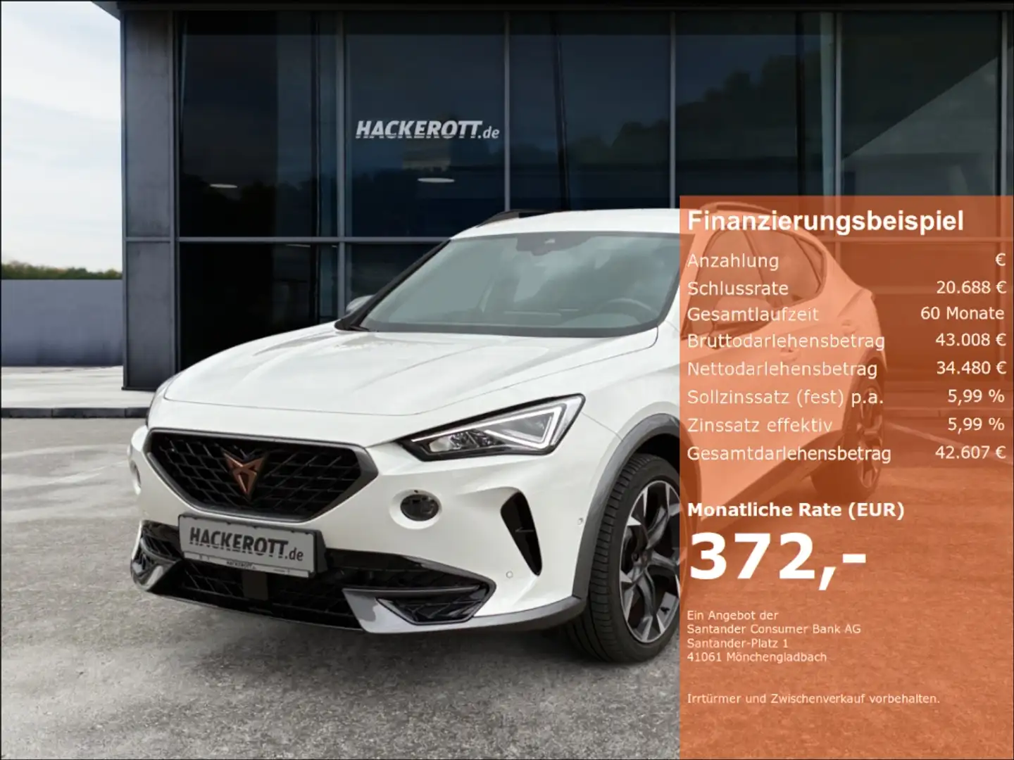 CUPRA Formentor VZ 4Drive Navi ACC Rückfahrkam. PDC Parklenkass. Weiß - 1