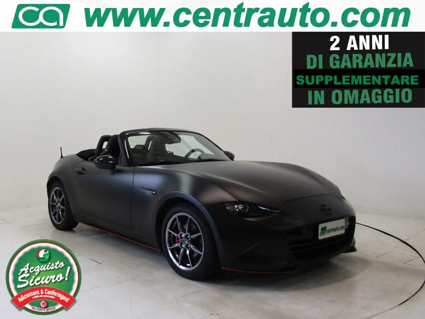 Mazda MX-5 1.5L Skyactiv-G Cabrio Manuale * PELLE * Siyah - 1