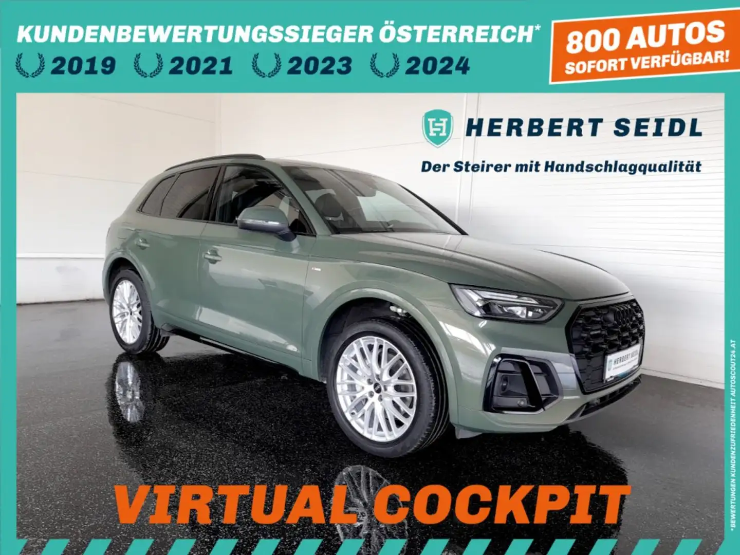 Audi QUATTRO Q5 S-LINE 50 TDI quattro Tiptr *20 ZOLL / VOLL LED / NAVI / TEILLEDER / VIRTUELL / KAMERA / E-KLAPPE* Grün - 1
