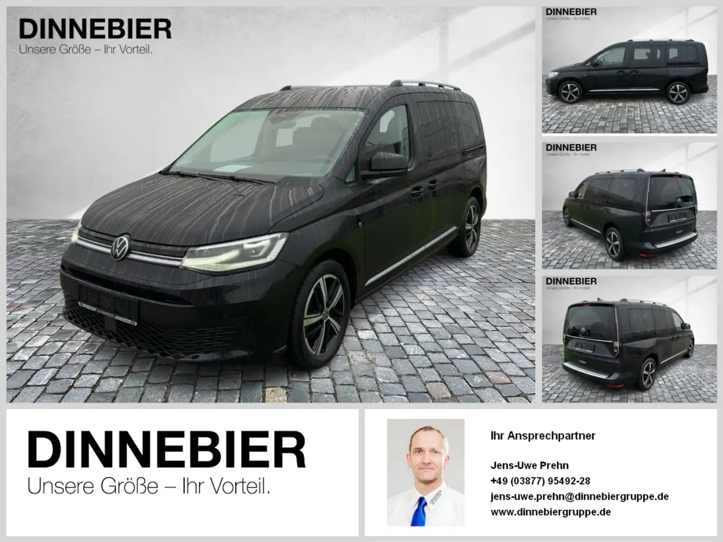 Volkswagen Caddy Style Maxi 7-Sitze 4xSHZ SpurH KlimaA LED Schwarz - 1