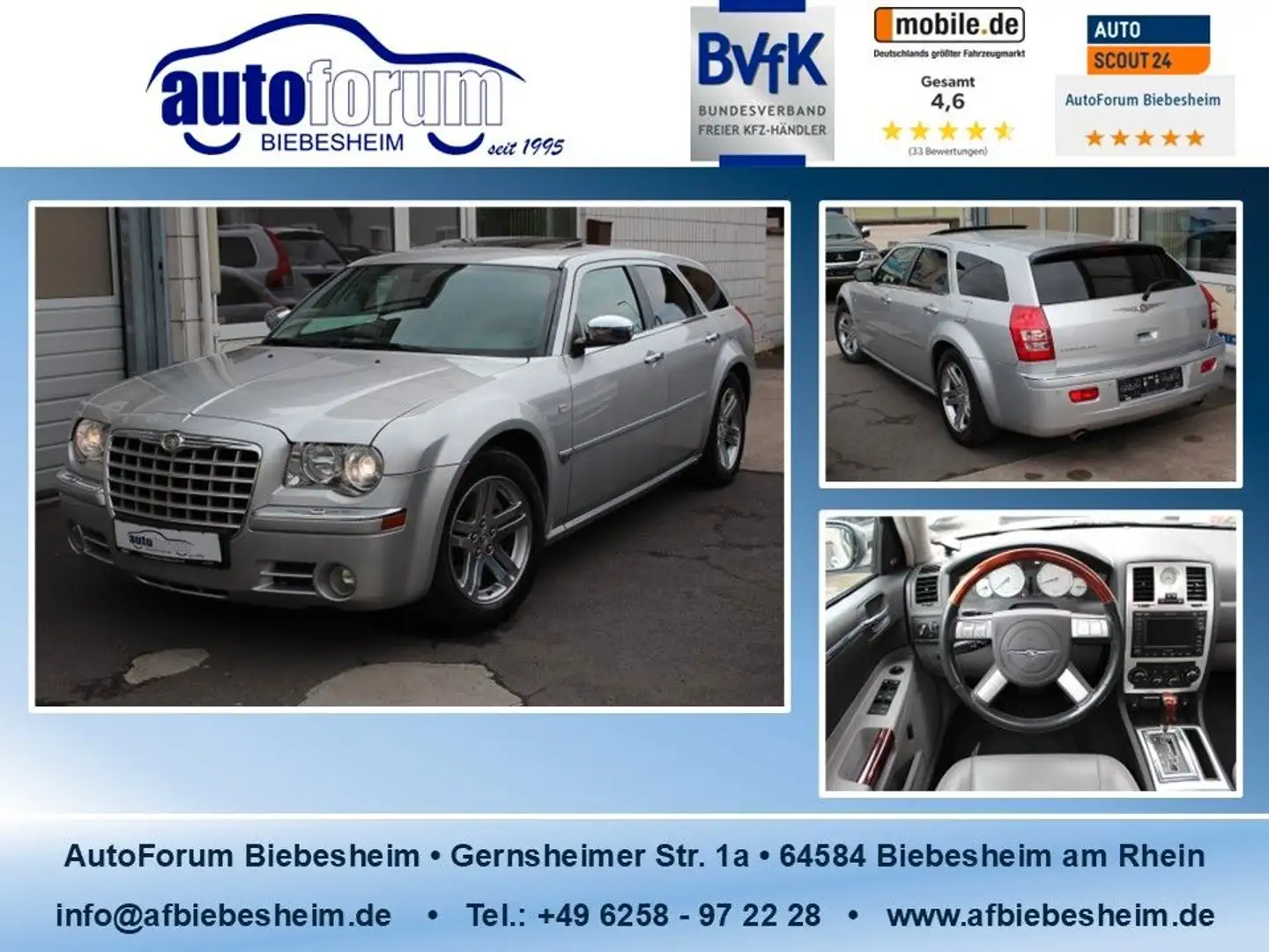 Chrysler 300C 5.7 V8 HEMI Prins-LPG*Leder*S-Dach*Xenon Silber - 1