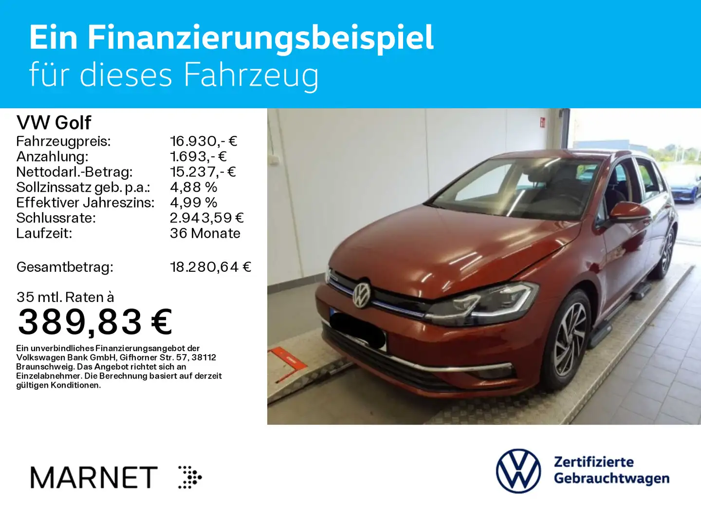 Volkswagen Golf VII 1.5 TSI BlueMotion Join Navi*LED*SHZ*Kl Rosso - 2