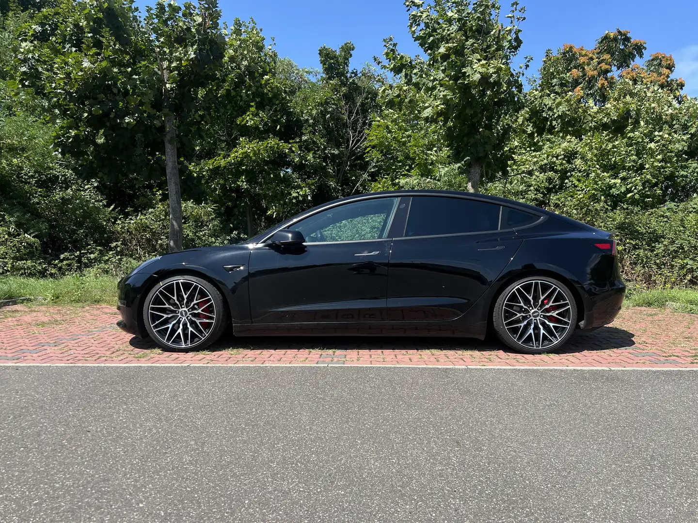 Tesla Model 3 Performance (schwarz - weiß) | Alcantara Schwarz - 2