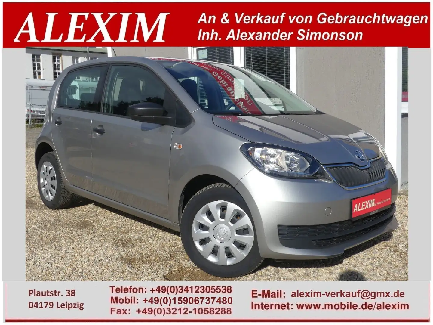 Skoda Citigo /1.0Ltr-55Kw/TÜV08.27/Klima/elFH/8-fach Silber - 1