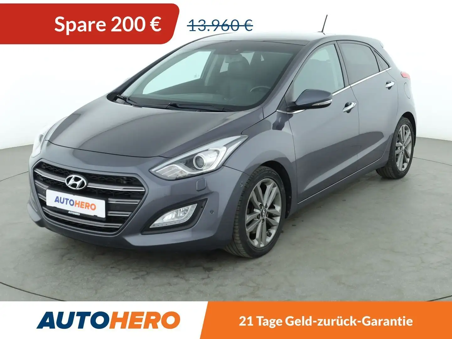 Hyundai i30 1.6 CRDi Premium blue Aut.*NAVI*TEMPO*CAM*PDC* Gris - 1