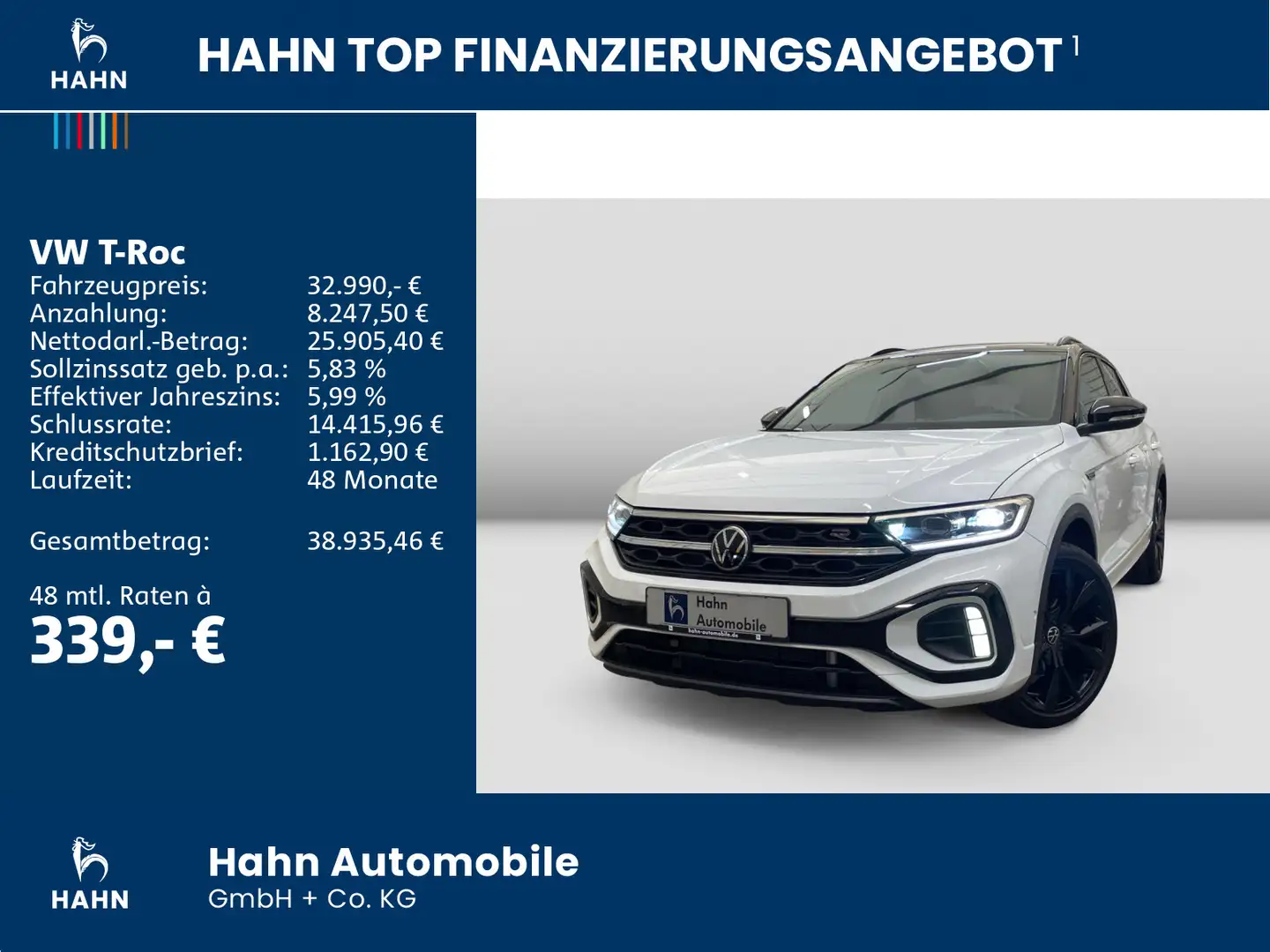 Volkswagen T-Roc 2.0 TSI DSG R-Line 4Motion AHK ACC Kamera Weiß - 2