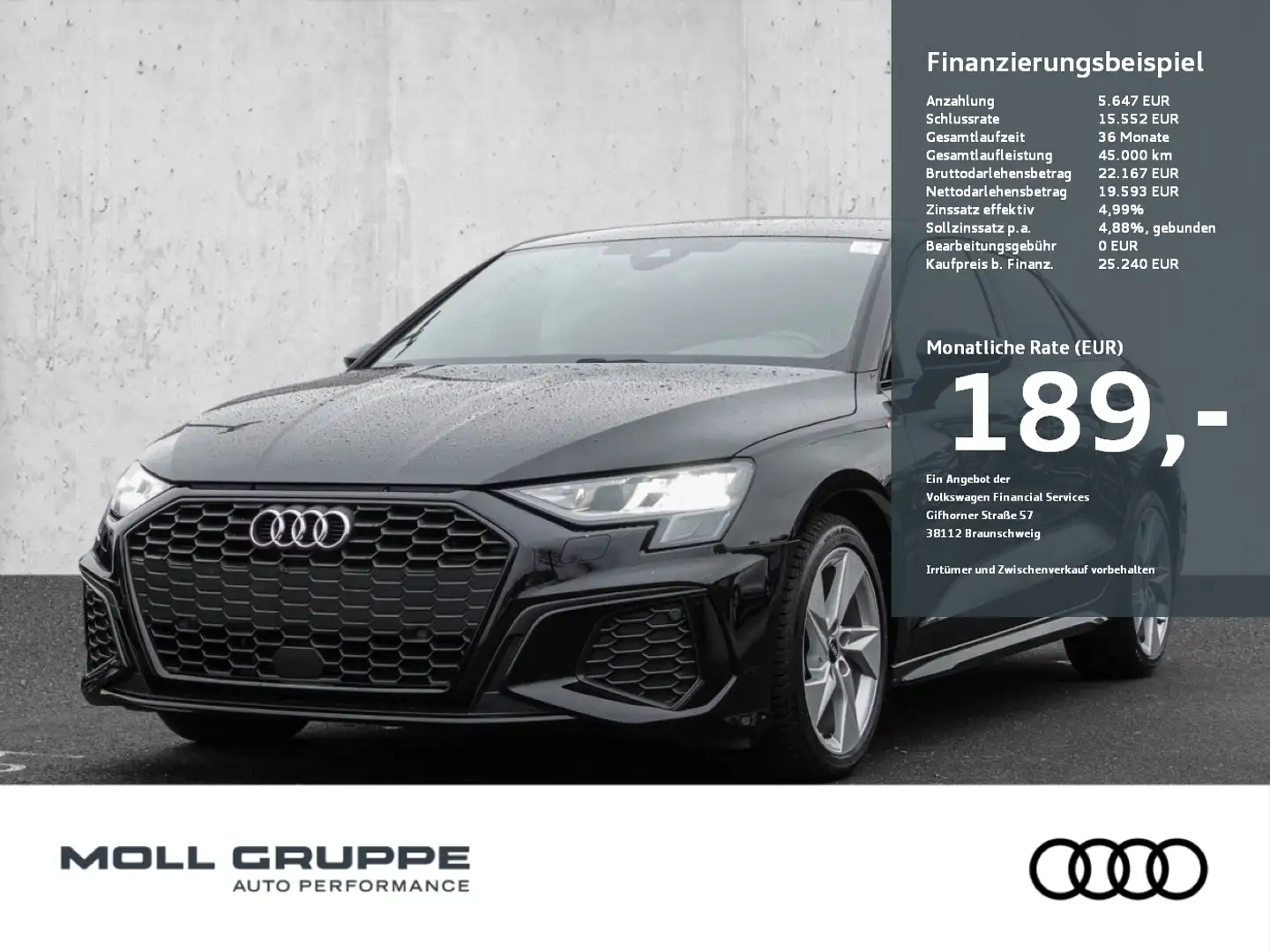 Audi A3 Limousine S line 30 TFSI Schaltgetriebe PDC Black - 1