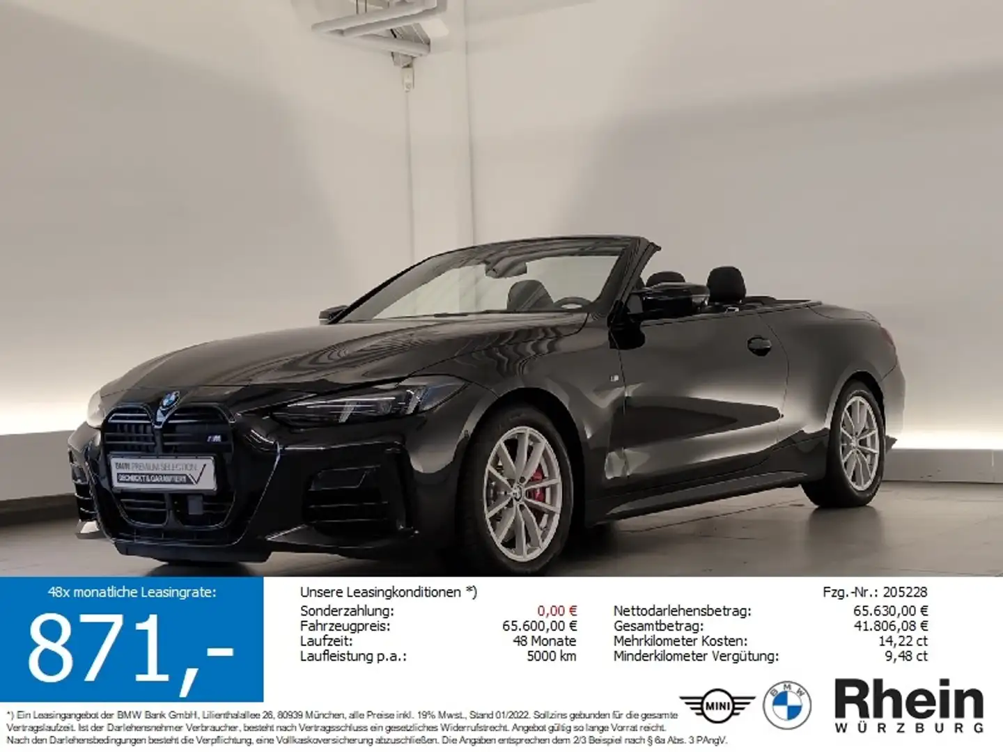 BMW 440 Mi xDrive Cabrio M Sport Navi/LED/ACC/Standhz Ambi Schwarz - 1