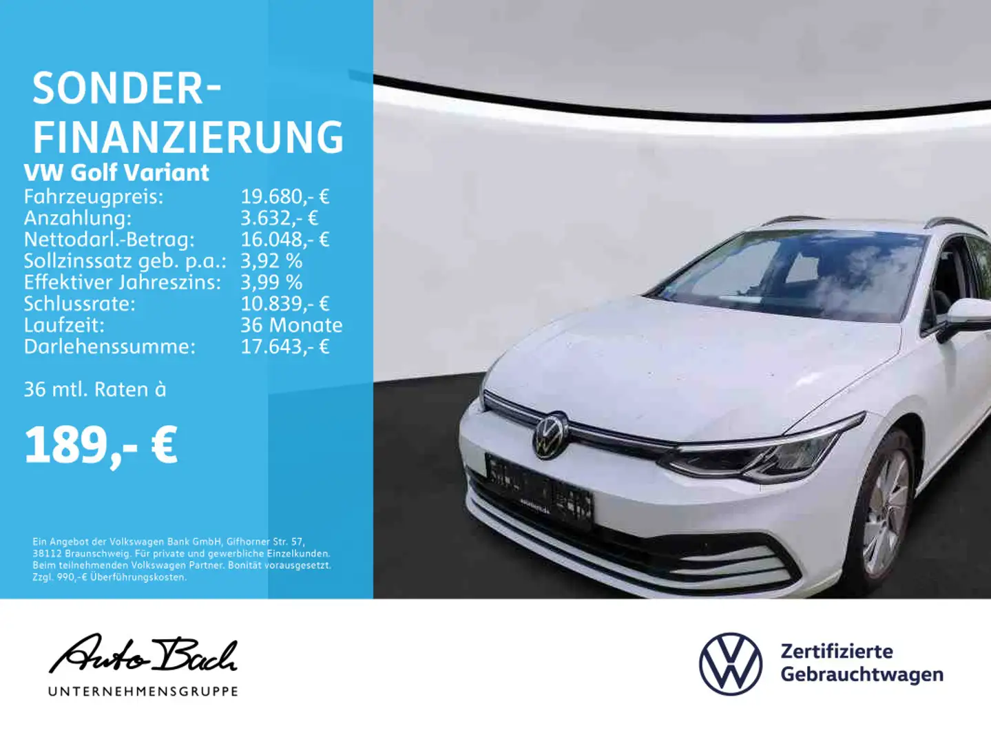 Volkswagen Golf Variant Golf VIII Variant 1.5 TSI "Life" Navi LED Digita Weiß - 1