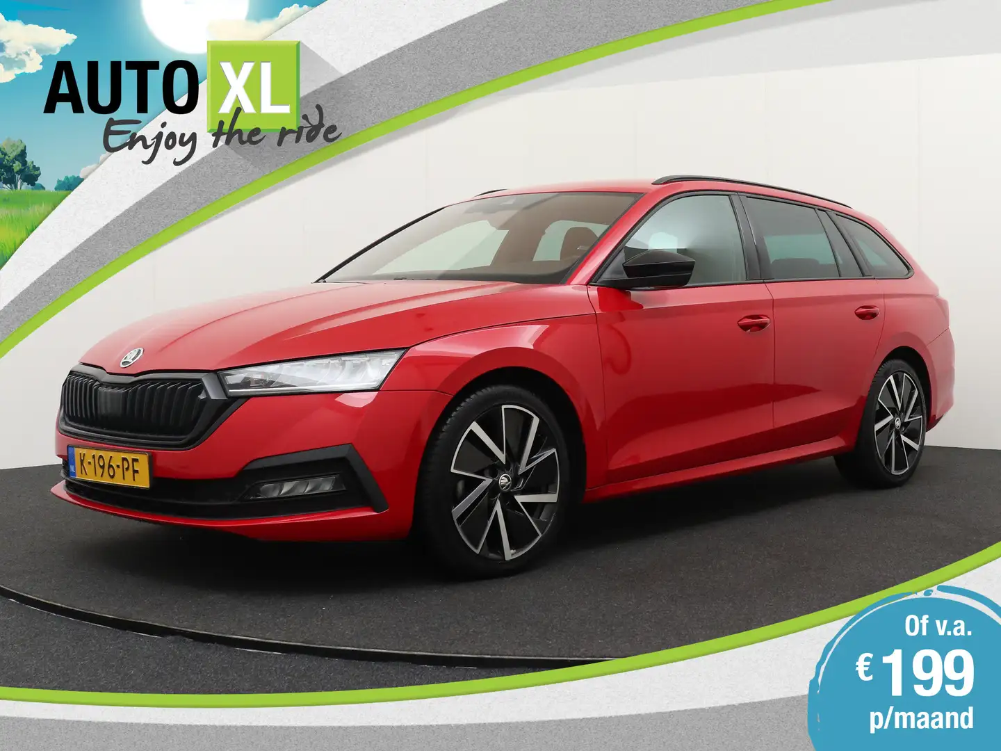 Skoda Octavia Combi 1.0 TSI 110 Aut. Sportline Trekhaak Adapt. C Rood - 1