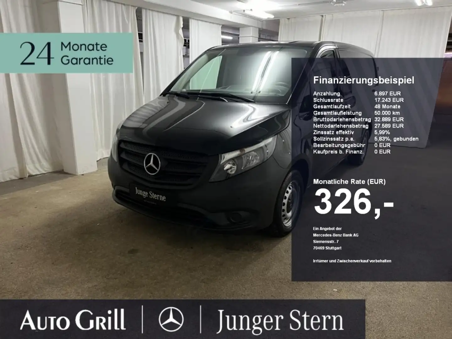 Mercedes-Benz Vito 116 CDI Kasten Lang Klima RfKam Trennwand Schwarz - 1
