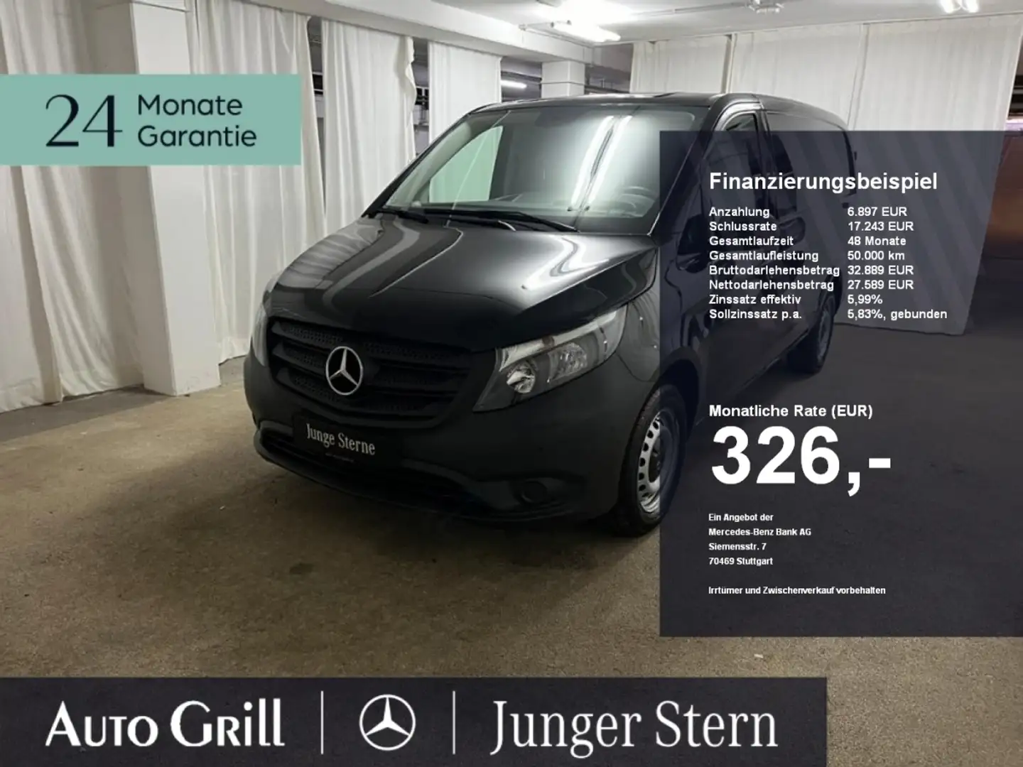 Mercedes-Benz Vito 116 CDI Kasten Lang Klima RfKam Trennwand Zwart - 1