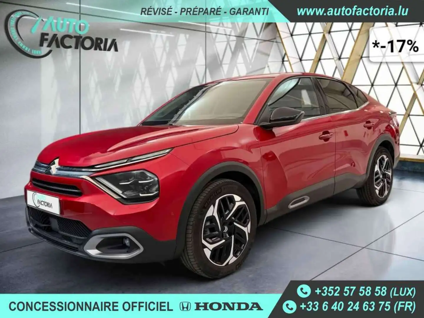 Citroen C4 X -17% 1.5 HDI 130cv BVA+GPS+CAM360+LED+Options Rouge - 1