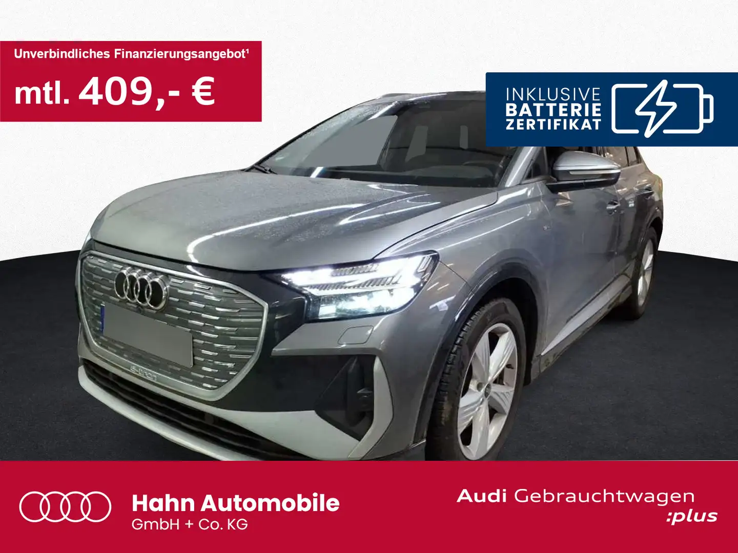 Audi Q4 e-tron 40 S line AHK Matrix Navi HUD ACC CAM Grau - 1