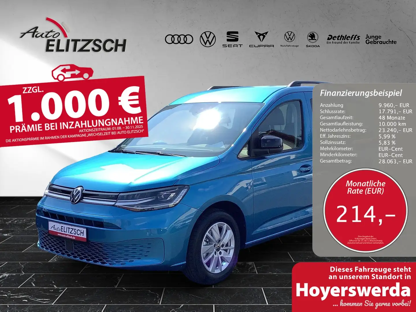 Volkswagen Caddy TDI Life LED NAVI PDC GRA REAR VIEW Blau - 1