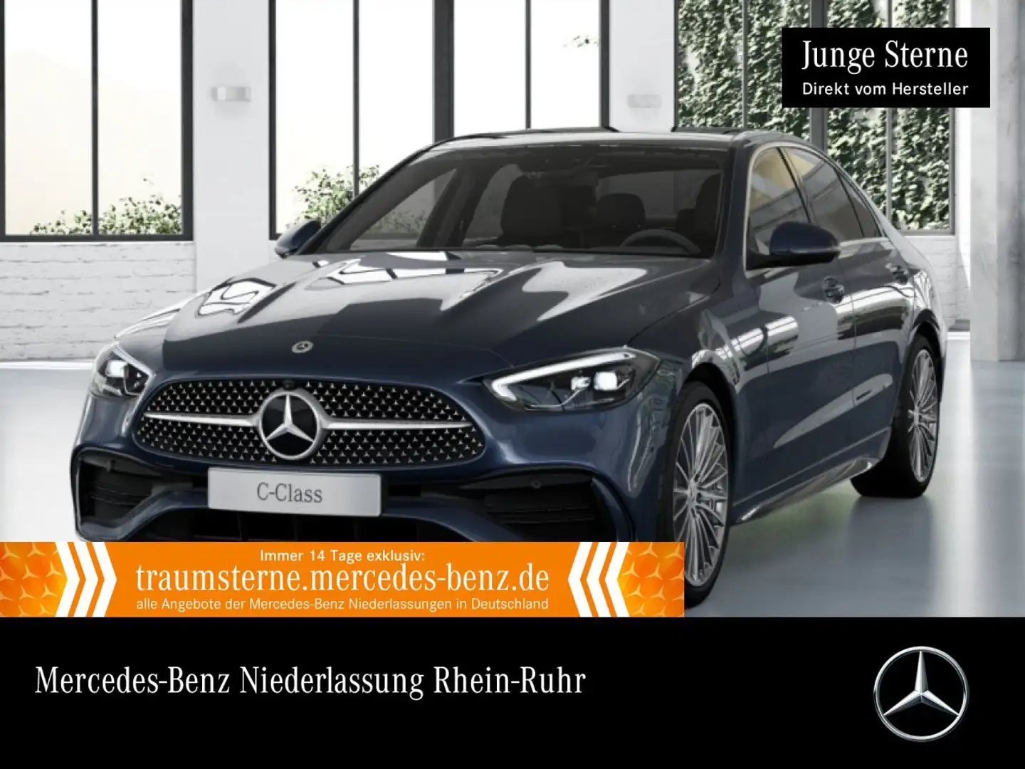 Mercedes-Benz C 200 4M AMG+PANO+360+AHK+LED+TOTW+KEYLESS+9G Blau - 1