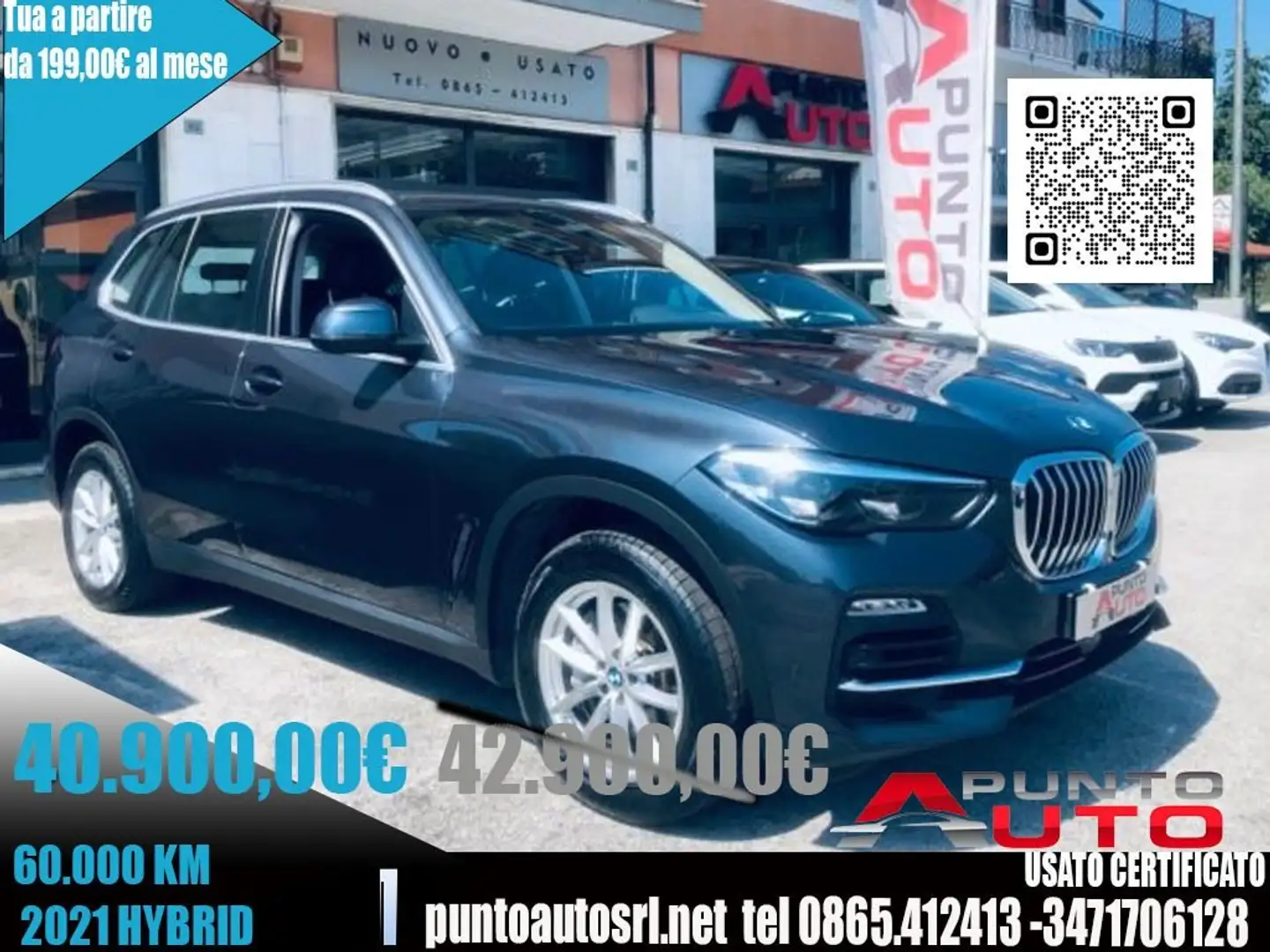 BMW X5 xDrive40i 48V hybrid PELLE-LUCI- TELECA 60MILAKM Gris - 1