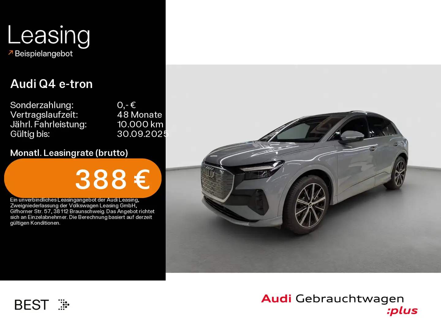 Audi Q4 e-tron 45 S-LINE*NAVI-PLUS*KAMERA*HUD*AHK*VIR Сірий - 1
