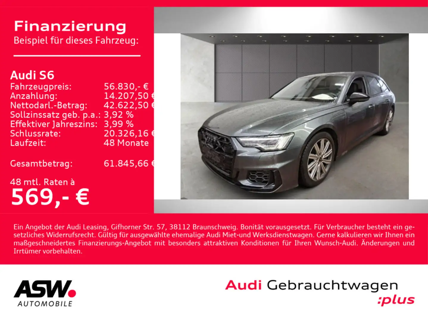 Audi S6 quattro 3.0TDI NAVI MATRIX B&O 360° HUD Grau - 1
