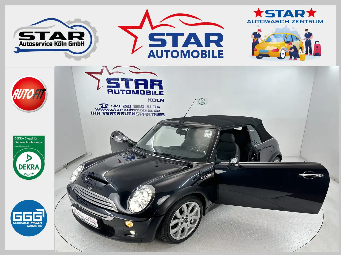 MINI Cooper S Cabrio Cooper S Cabrio Chili*1,6-125KW*XENON*PDC*LEDER* crna - 1