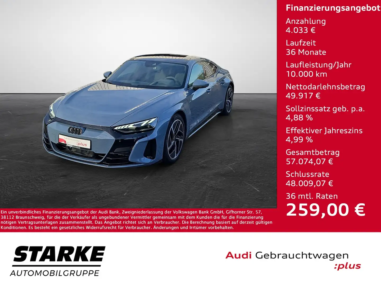 Audi e-tron GT quattro NaviPlus Matrix HeadUp 20-Zoll Sportsit... Grau - 1