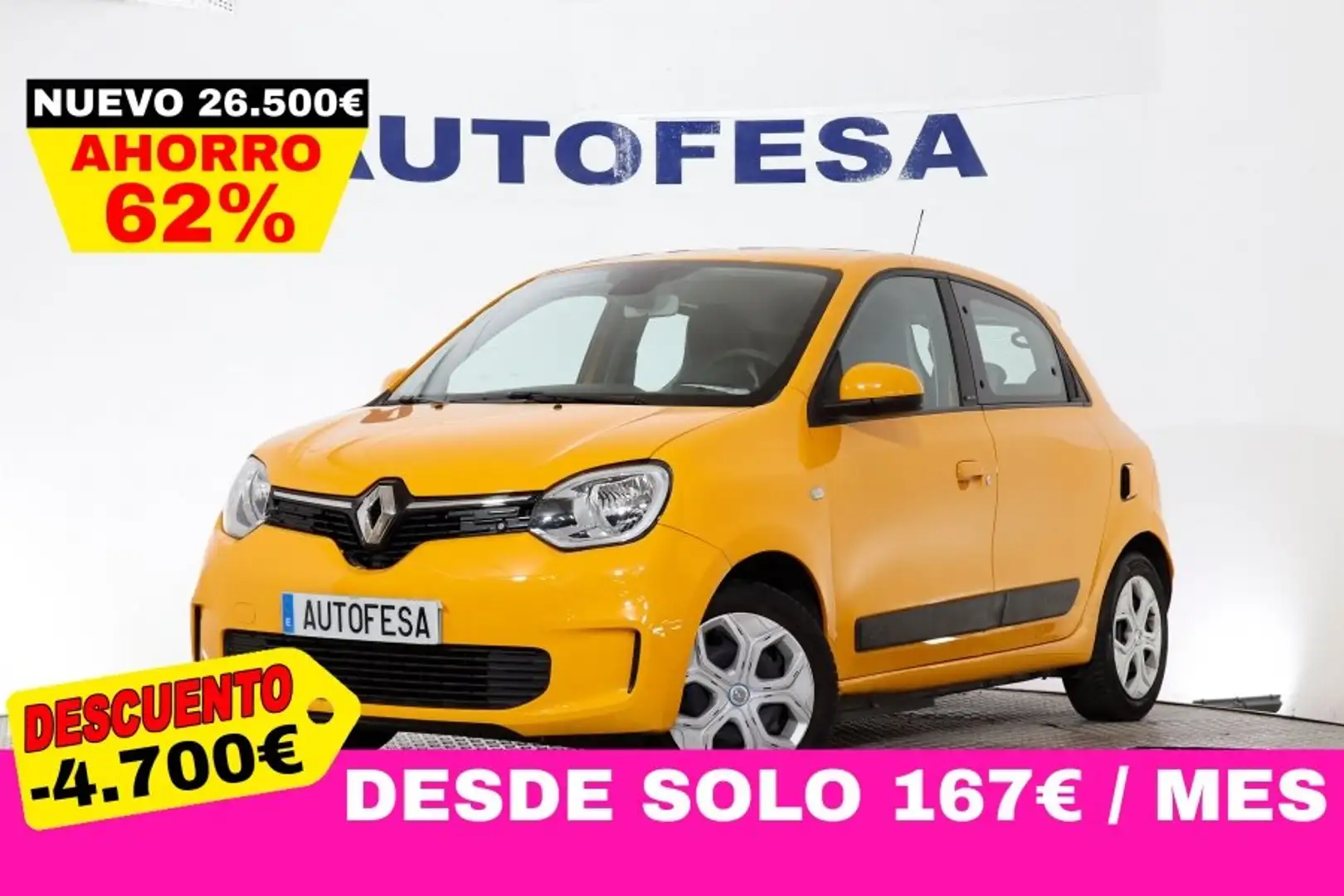 Renault Twingo Electrico Zen 82cv Auto 5P # BLUETOOTH, LIBRO DE R Amarillo - 1