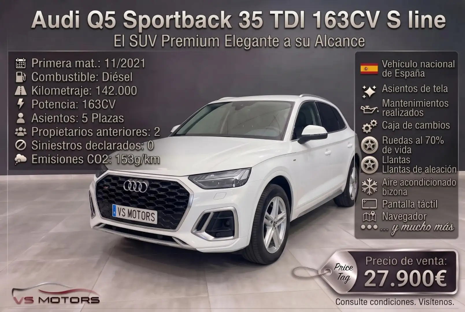 Audi Q5 Sportback 35 TDI S line S tronic Blanco - 1