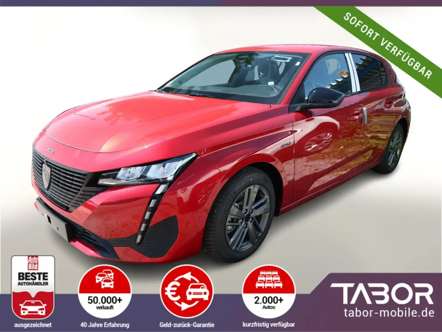 Peugeot 308 130 LED ACC PDC 10"-DAB MirrorL DigCo BT 16Z Rot - 1