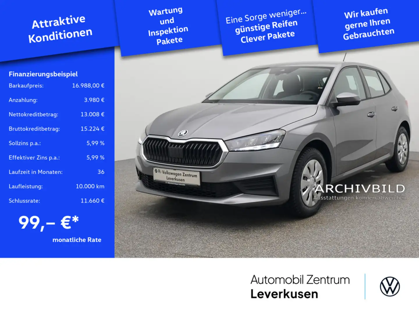 Skoda Fabia PORT NAVI LED PDC KLIMA Schwarz - 1