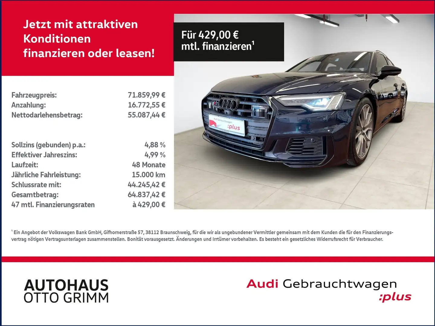 Audi S6 Avant 3.0 TDI quattro Matrix  LEDER Blau - 1