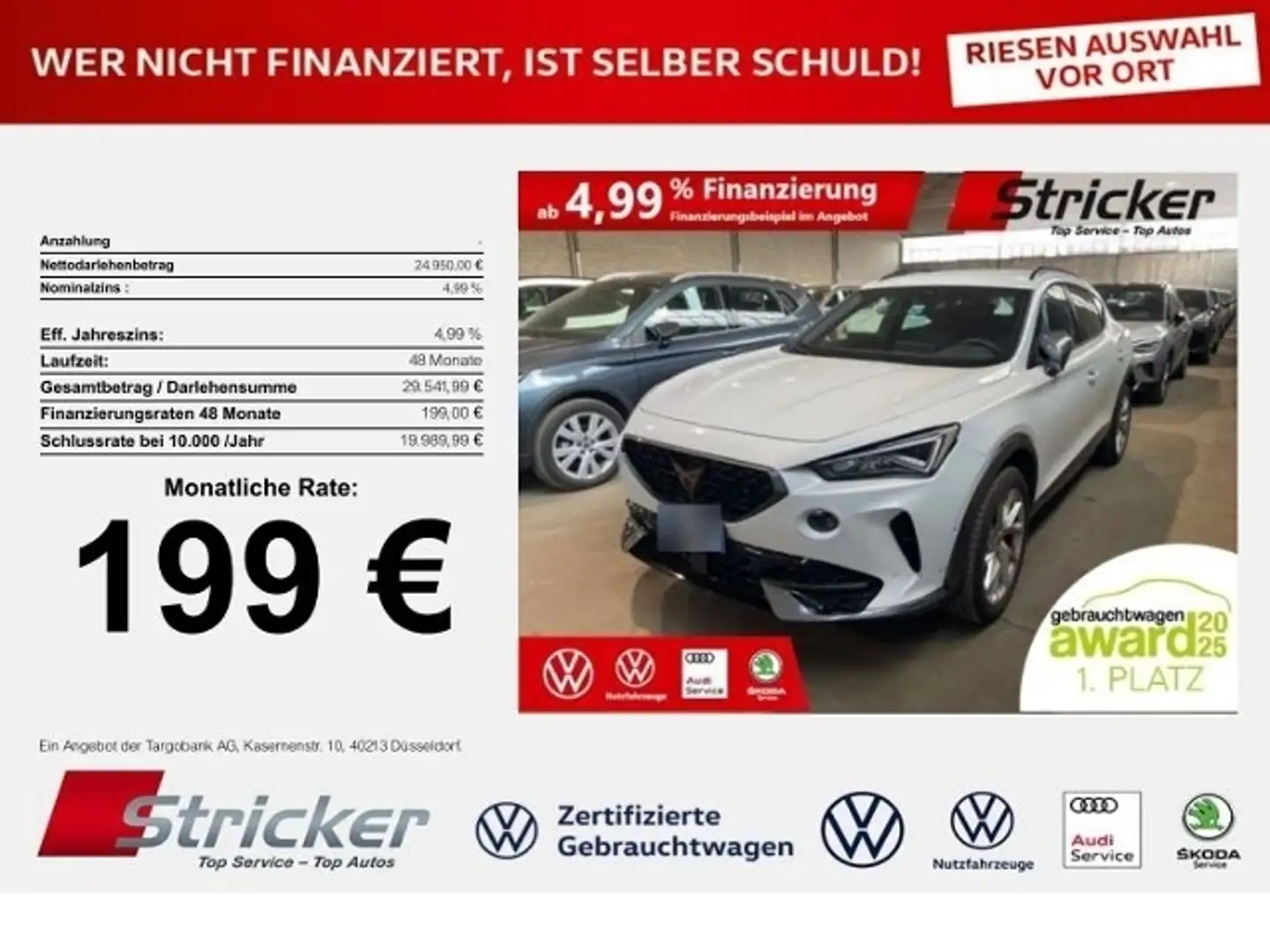 CUPRA Formentor 1.5TSI DSG 199,-ohne Anzahlung Navi ACC Kamera Weiß - 1
