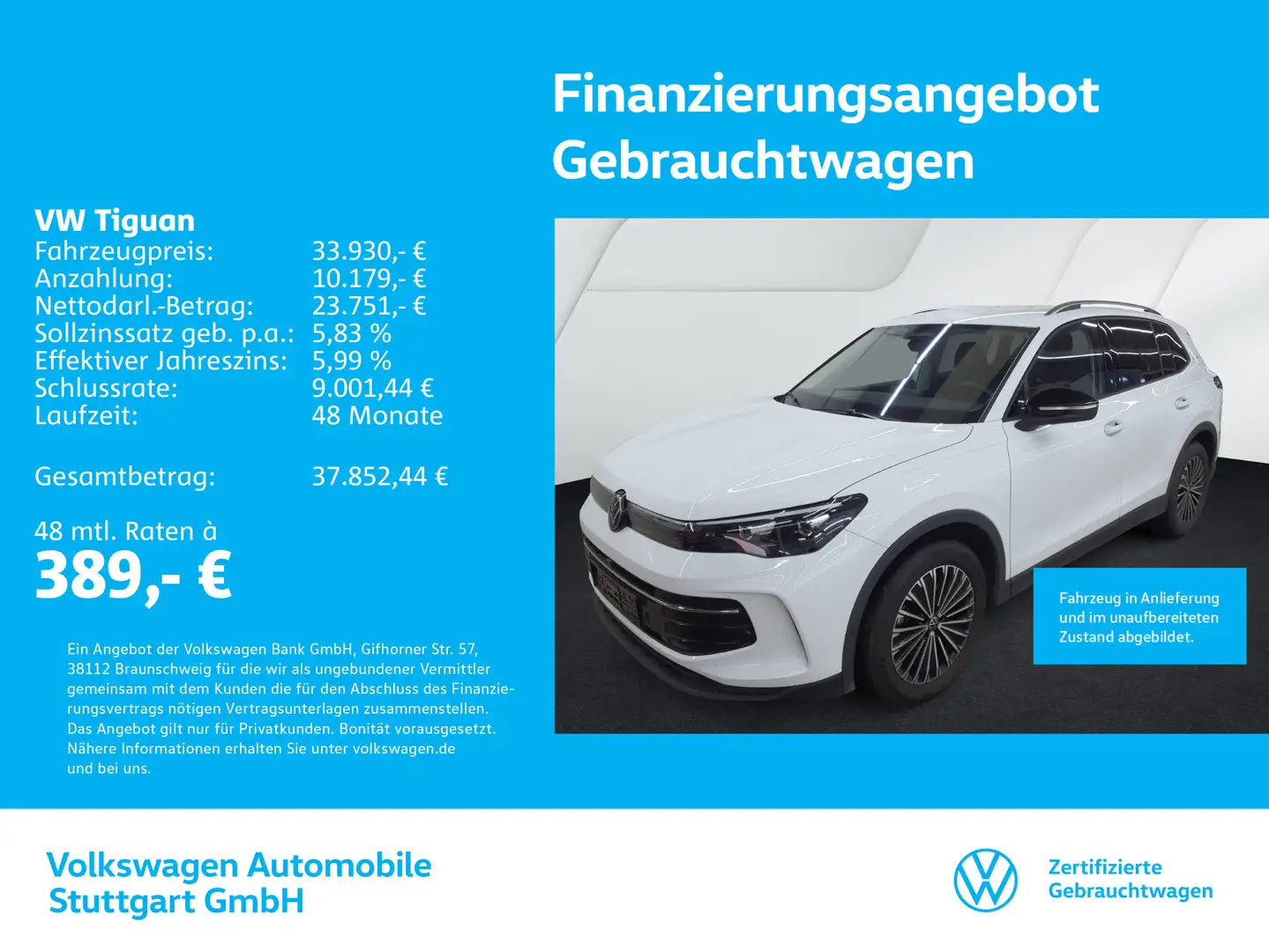 Volkswagen Tiguan 1.5 TSI Goal DSG Navi AHK Kamera Weiß - 1