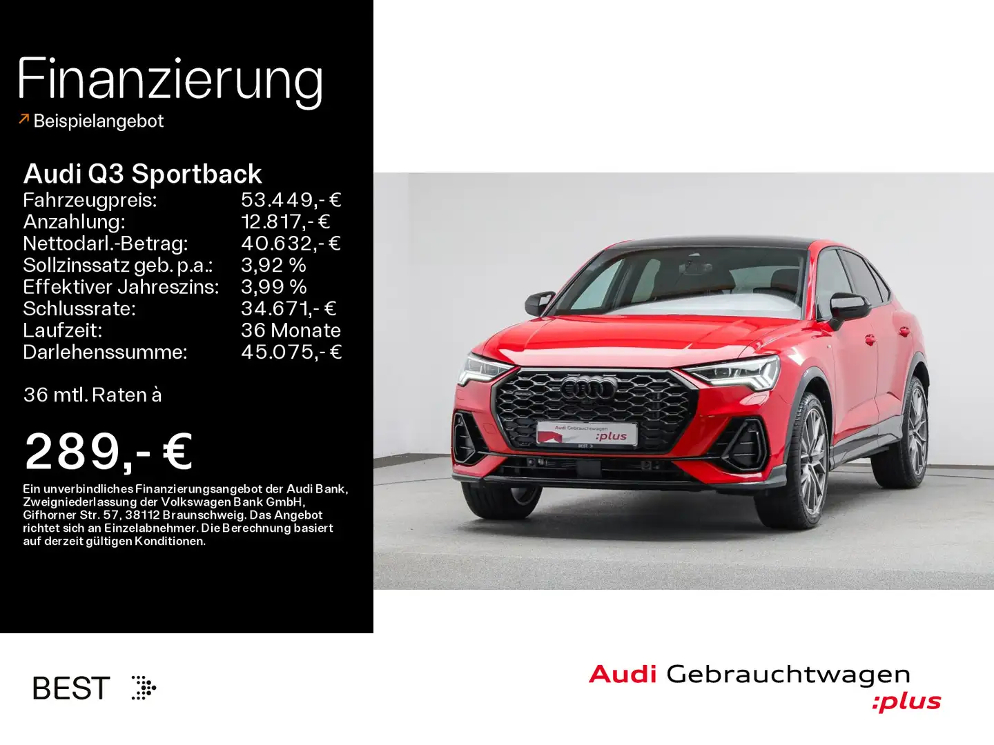Audi Q3 45 TFSI quattro S-LINE*SONOS*MATRIX Rot - 1