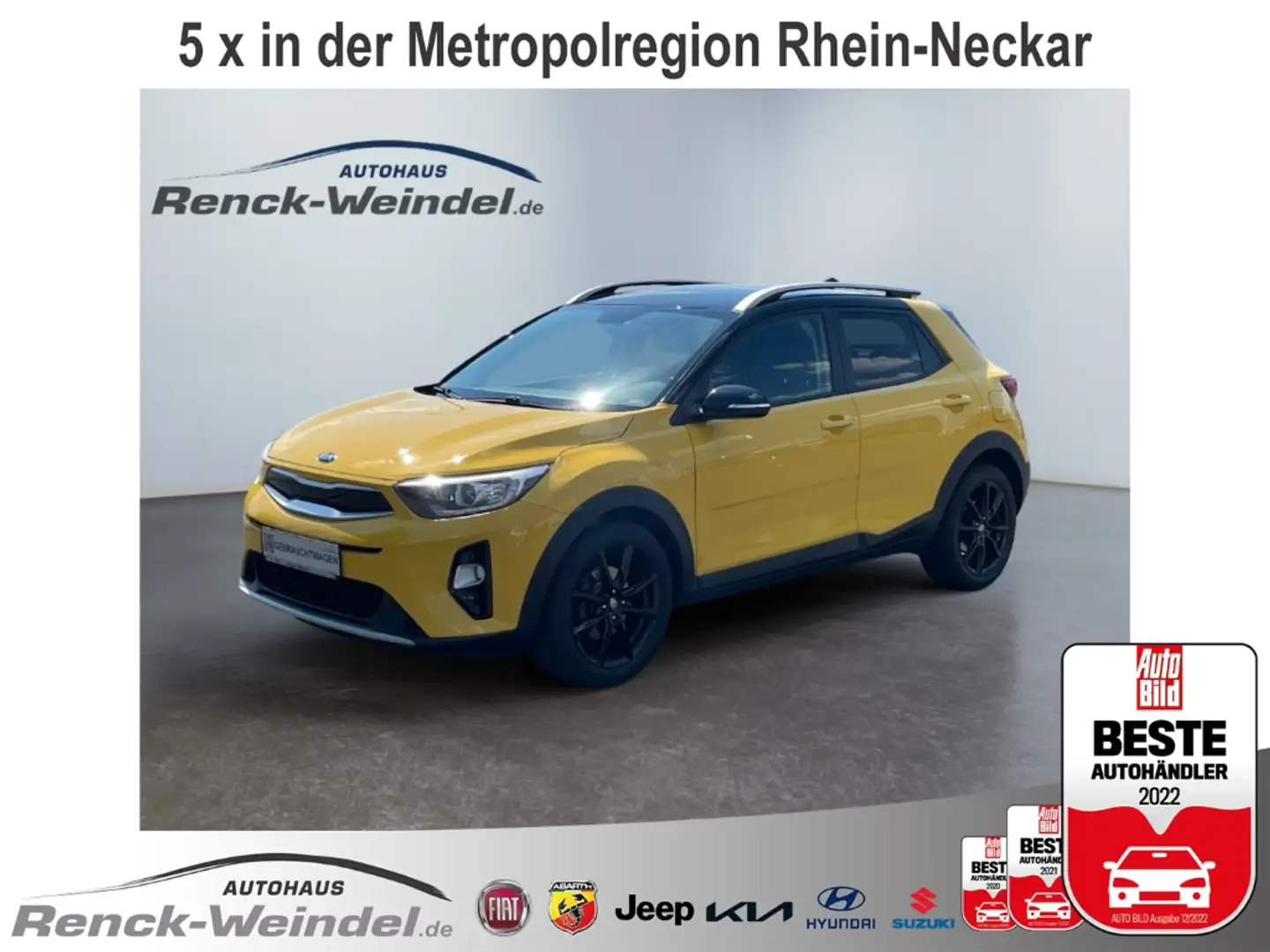 Kia Stonic Vision 1.0 T-GDI Navi Klimaautom SHZ PDC Rückfahrk Gelb - 1