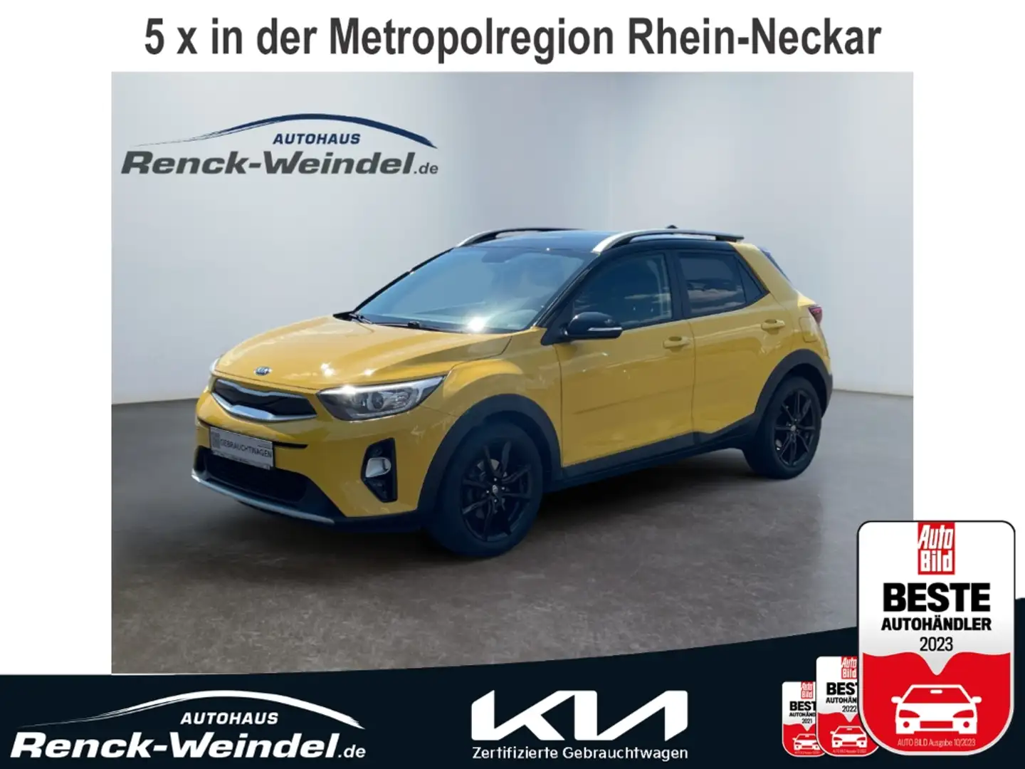 Kia Stonic Vision 1.0 T-GDI Navi Klimaautom SHZ PDC Rückfahrk Gelb - 1
