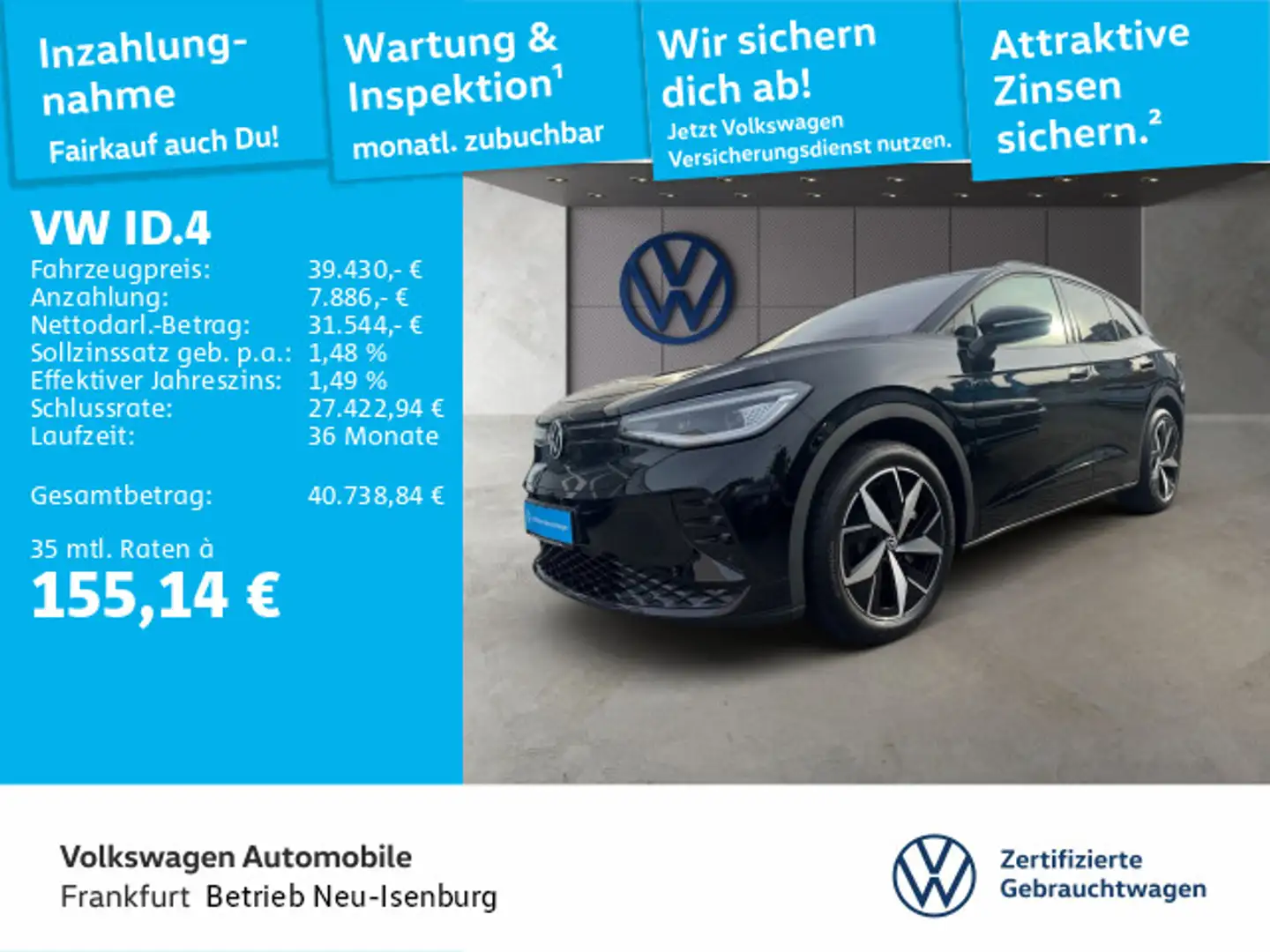 Volkswagen ID.4 GTX mit Entertainment-Paket 4Motion Navi IQ Schwarz - 1