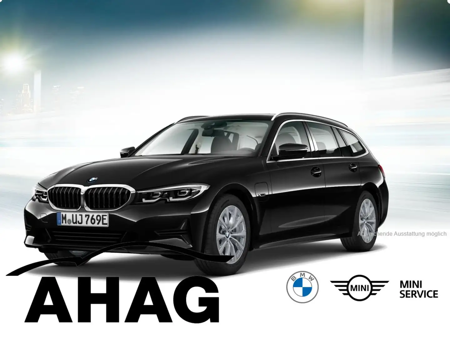 BMW 330 e xDrive Touring Advantage Automatic Aut. AHK Schwarz - 2
