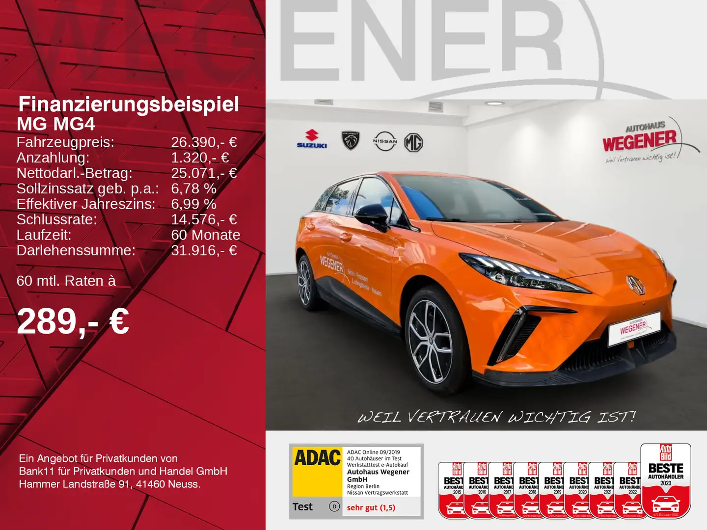 MG MG4 Electric 64 kWh Luxury/Wärmepumpe/360/LED Orange - 2