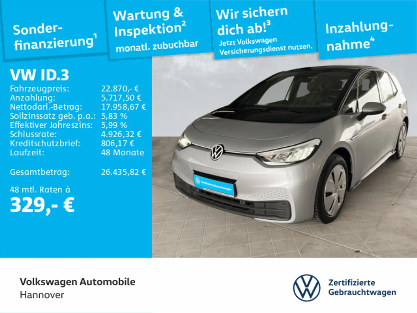 Volkswagen ID.3 Pro Performance Navi LED PDC DAB+ Silber - 1