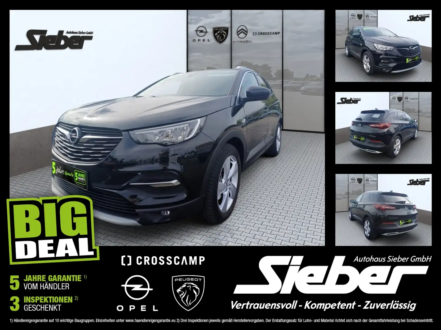 Opel Grandland 1.6 Turbo Elegance Sitzhzg. Kamera Schwarz - 1